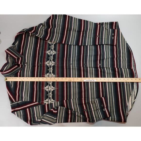 Woolrich Tribal Flannel Shirt Mens XL Multi-Color Striped Aztec Southwestern - Picture 12 of 16